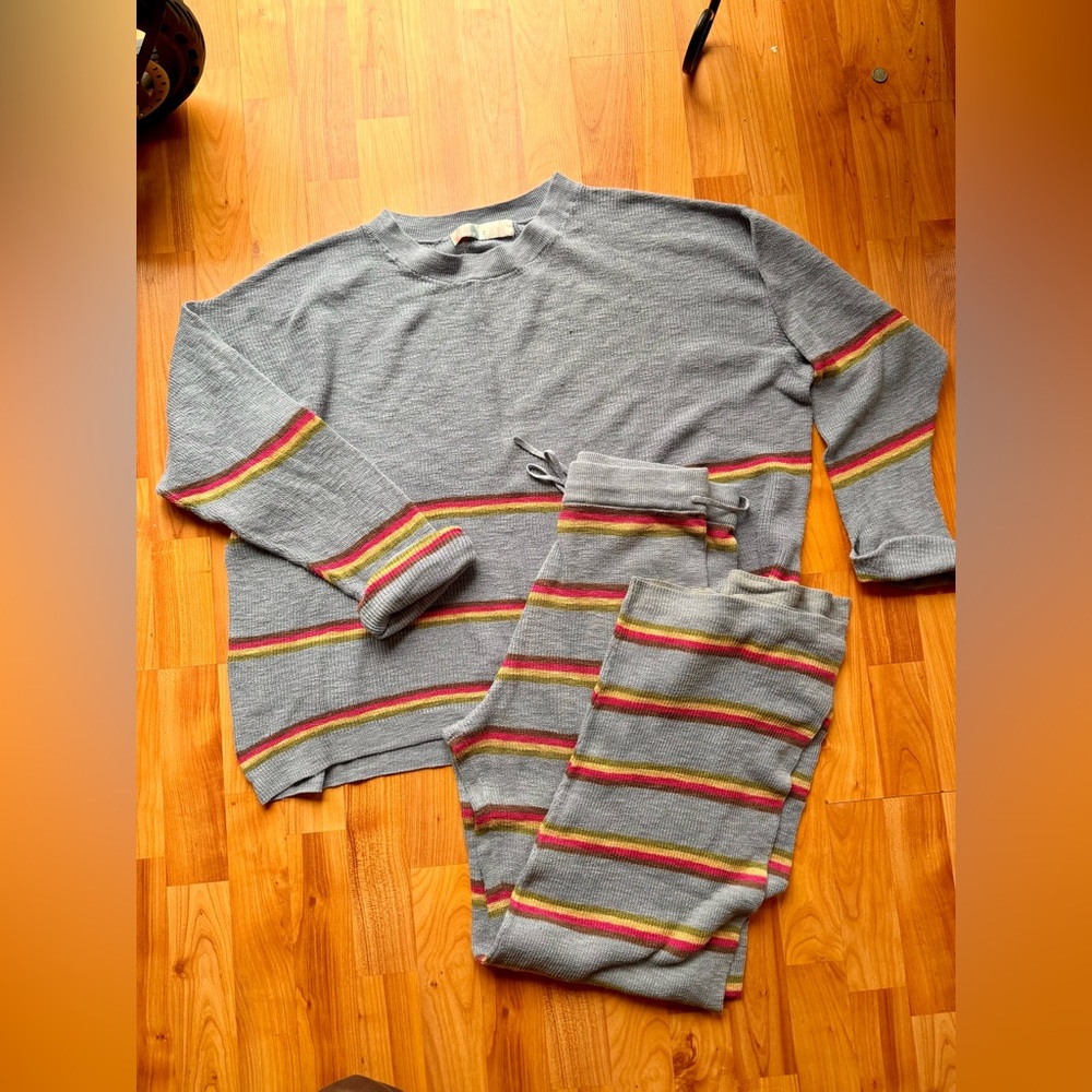 Free People blue Striped Pajama Set